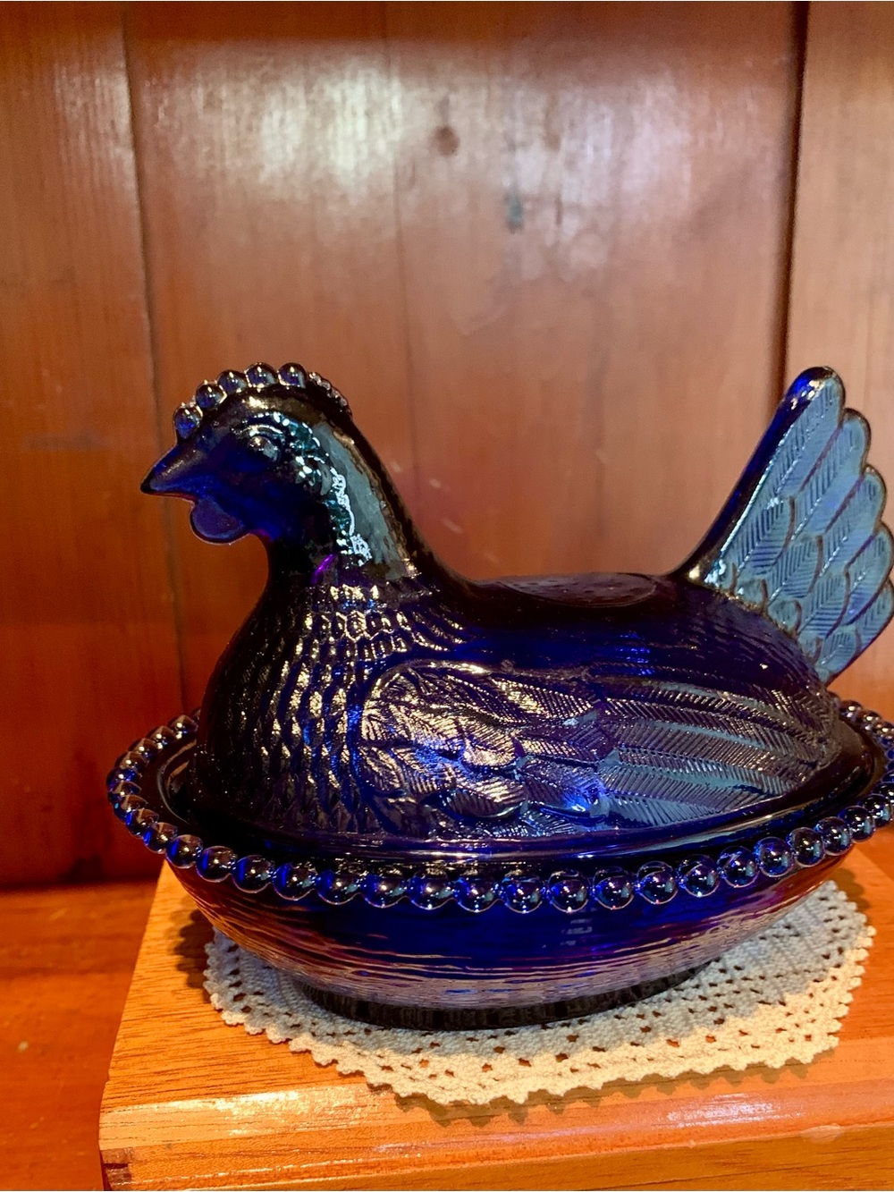 Rosso Indiana-Style Cobalt Blue Glass 7” HON, Import